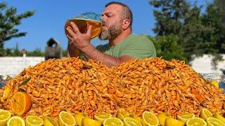 Whole Bunch Of Juicy Shrimp With Lemon The Perfect Snack For An Evening Rest