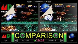 Thunder Force IV Mega Drive vs Sega Saturn Side by Side Comparison  VCDECIDE