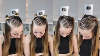 Dos peinados fáciles en uno Peinados para niñas  2 easy hairstyles in one