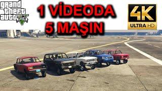 GTA 5 - 1 VİDEODA 5 MAŞIN - VAZ 2107NİVA0601PRİORA 4K