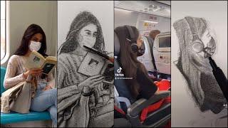 Drawing realistic portraits of strangers on the subway - Best Surprise Reactions 1