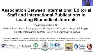 International Editorial Staff and International Publications in Leading Biomedical Journals