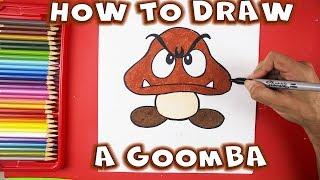 How to Draw a Goomba from Mario Bros step by step drawing tutorial