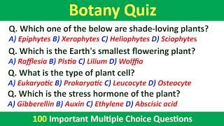 Botany Quiz  100 Important MCQ  Science Quiz Questions For Students  Science GK  #ScienceQuiz
