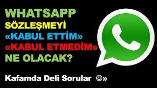 Whatsapp Sözleşmeyi Kabul Ettim  Kabul Etmedim. Şimdi Ne Olacak? Soru - Cevap