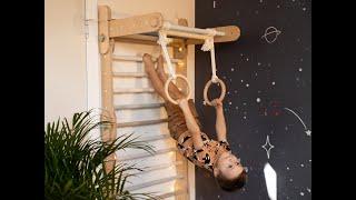 Gym rings & Trapeze bar Sprossenwand Monkey bars Swedish ladder Gymnastics rings HappyMoon turnringe