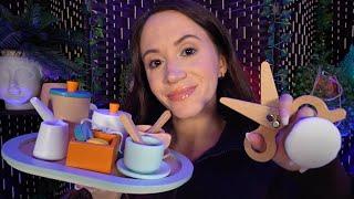 ASMR  Complete Wooden Makeover haircut makeup manicure layered sounds