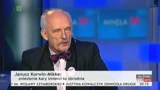 Ostra dyskusja z Januszem Korwin-Mikkem Minęła 20 TVP Info 16.11.2013