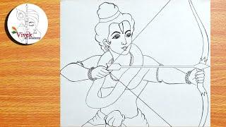 Lord Shree Ram Drawing  Easy Drawing of Lord Shree Ram Step by Step  Ramnavmi Drawing