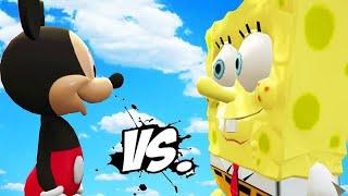 SPONGEBOB VS MICKEY MOUSE - GREAT BATTLE  #TeamSuper