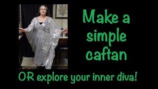 Make a simple caftan  Diana Ross or Mrs. Roper? Let your fabric decide