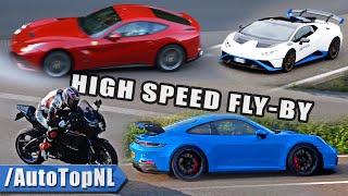 SUPERCARS & SUPERBIKES on AUTOBAHN - EXTREME SPEED FLYBYs