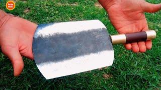 Blacksmith making a Double Cleaver from a Truck Leaf Spring