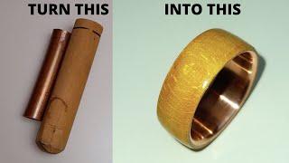 I turn a pipe and wood into beautiful ring  biddis creativity