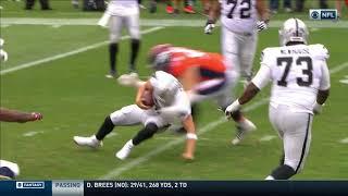 Derek Carr Suffers Back Injury On Awkward Tackle