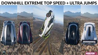 Forza Horizon 5  All KOENIGSEGG Cars  DOWNHILL EXTREME TOP SPEED + BIGGEST JUMPS  NEW RECORD