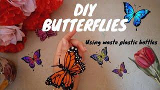 how to make butterfly using plastic bottlesDIY home decor ideareuse plastic