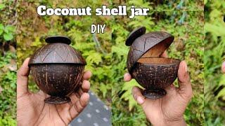 DIY craft ideaa eco-friendly jar making with coconut shell
