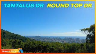 Tantalus - Round Top Drive  Tantalus Lookout  Panoramic views of Honolulu and Waikiki  Hawaii 4K