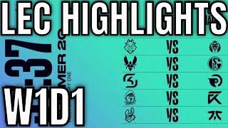 LEC Highlights ALL GAMES Week 1 Day 1 Summer 2020 League of Legends EULEC