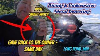 Apple Smart Watch Give Back Diving & Underwater Metal Detecting Long Pond #mondaydigs #lost #maine