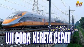 UJI COBA KELIMA‼️KERETA CEPAT KCIC EMU CIT MELINTAS NGEBUT 200 KMJAM BANDUNG-JAKARTA PP