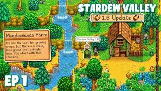 THE 1.6 UPDATE IS HERE  - EP 1 Stardew Valley 1.6 Lets Play