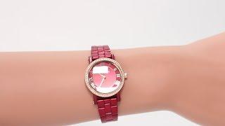 Hands on with the Michael Kors Womens Pyper Red Watch with Rose Gold and Crystals MK3896