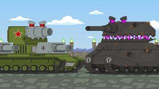 HYBRID KV 6 vs RATTE PARASITE - Cartoons about tanks