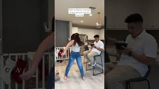 Told my fiancé I learned a new dance to see his reaction  #couple #shorts