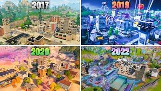 Evolution of The Entire Tilted Towers in Fortnite 2017 - 2023