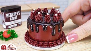 Super Moist Mocha Chocolate Cake Decorating Idea  ASMR Cooking Mini Food