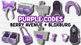 PURPLE ACCESSORIES HAIRS SHOES & CLOTHES CODES FOR BERRY AVENUE & BLOXBURG 