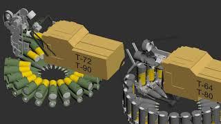 Механизмы заряжания танков семейства Т 64 и Т 72   tanks T 64 & T 72 autoloading