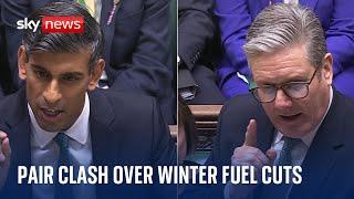 PMQs Starmer and Sunak clash again on winter fuel payment cuts