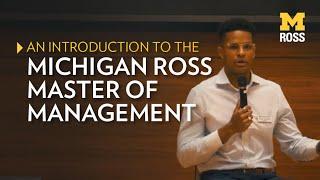 Introduction to the Michigan Ross Masters of Management Program