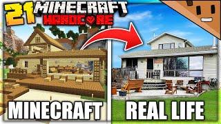 I Built my REAL LIFE Beach House in Minecraft Hardcore #21