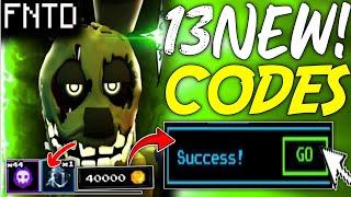 NEW️REDEEM ALL WORKING CODES FOR FIVE NIGHTS TD IN 2024 ROBLOX FIVE NIGHTS TD CODES