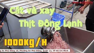 Máy xay thịt đông lạnh và cắt thịt đông lạnh công nghiệp 1000kg một giờ