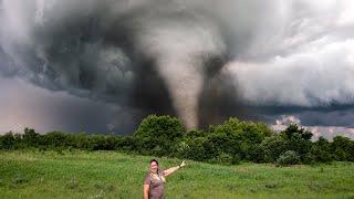 Very Strong Rare EF-4 TORNADO Close Range Full Chase footage in Ashby Minnesota