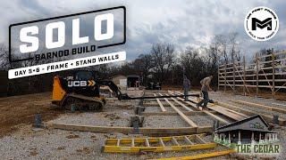 Framing + Standing Post Frame Walls  The Solo Barndo Build  The Cedar  Ep4