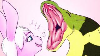 COMIC SNAKE VORE - cobra relaxed furry rabbit and swallowed