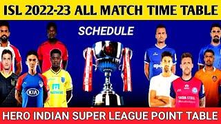ISL 2022-23 Full Schedule & Time Table  Hero Indian Super League 2022-23 Schedule -ISL Point Table