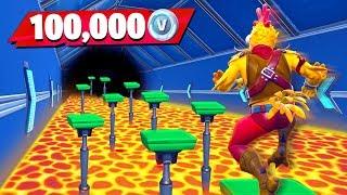 Little Brother Gets 100K VBucks if He Wins Fortnite Floor is Lava Parkour Challenge