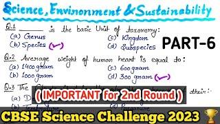 CBSE Science Challenge 2023_24 Round 2  MCQ on Science Environment and Sustainability   MCQ