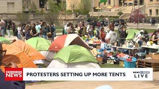 UW-Madison protesters setting up more tents after encampment shutdown