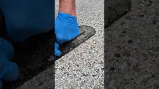 How to get a smooth finish on the Resin Bound Paving. #resin #resinbound #paving #asmr #shorts