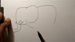 Cara menggambar gajah yang sangat mudah untuk pemula