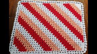 tapete de crochê diagonal para iniciantes super fácil de fazer