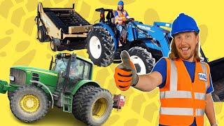 Tractors for Kids  Handyman Hal uses amazing Tractors for work 